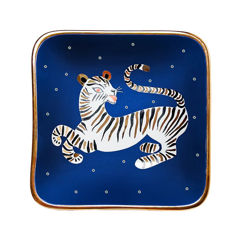 Medium Square Tray Tiger - Cobalt