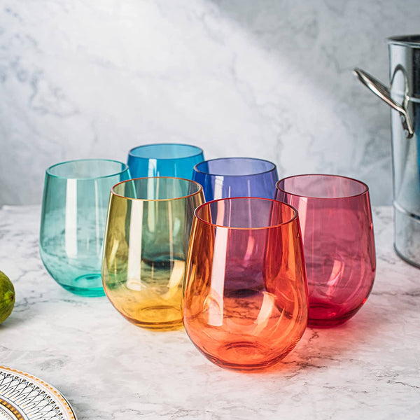 Acrylic Colored Stemless Glasses