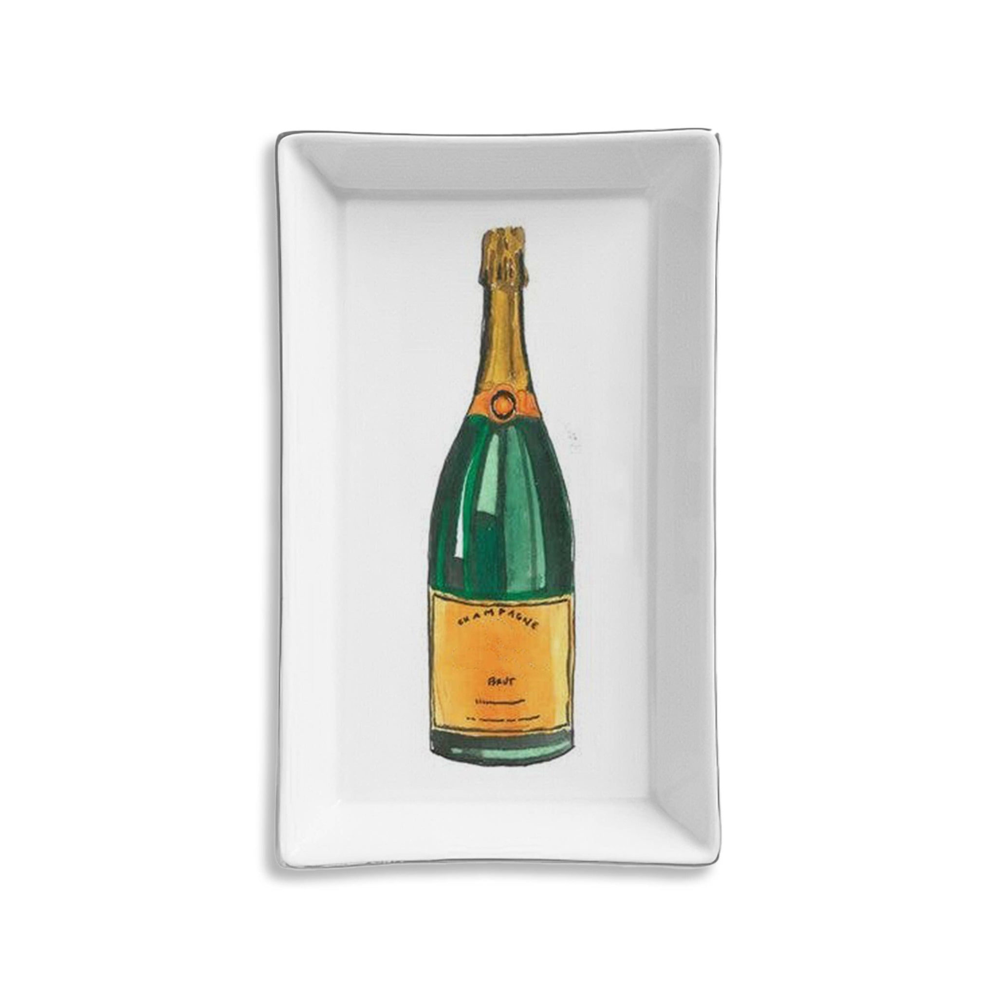 Ceramic Tray- Champagne Bottle