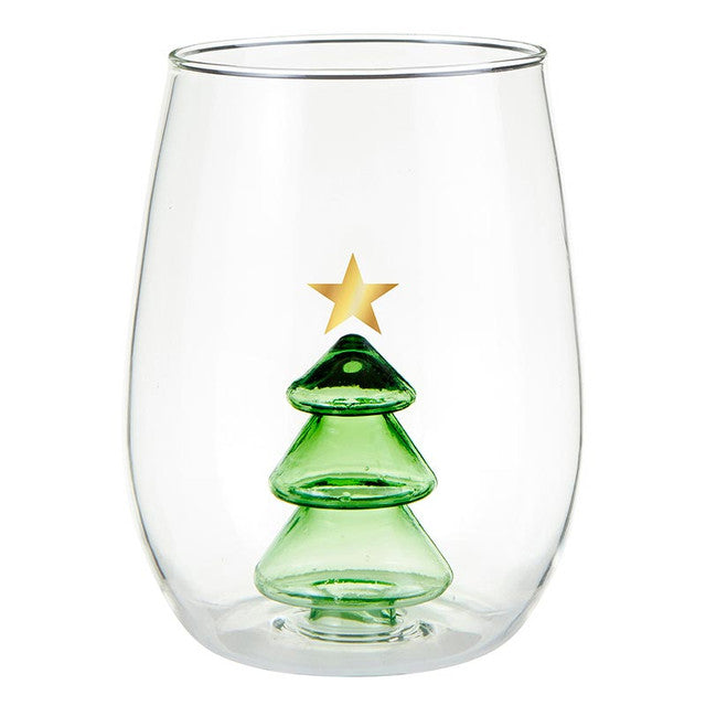 Tree Figurine Stemless Glass