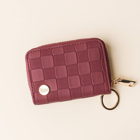 Zip Around Wallet-Plum Check