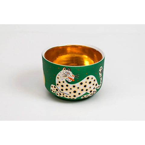 Small Chubby Bowl Leopard - Green