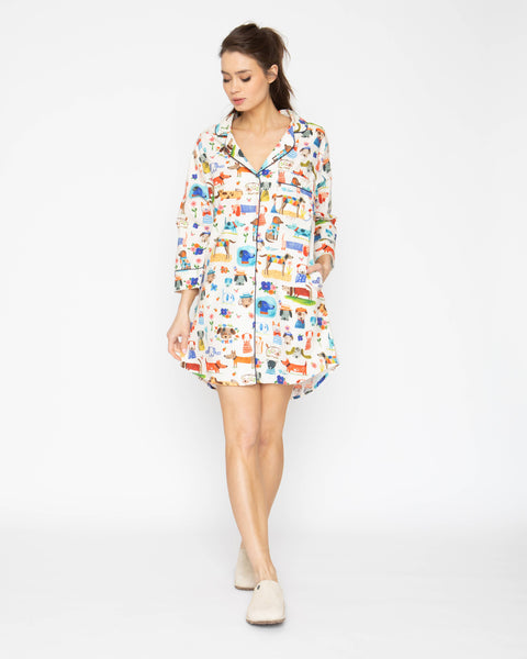 Pajama Shirt | Painted Dog: Medium