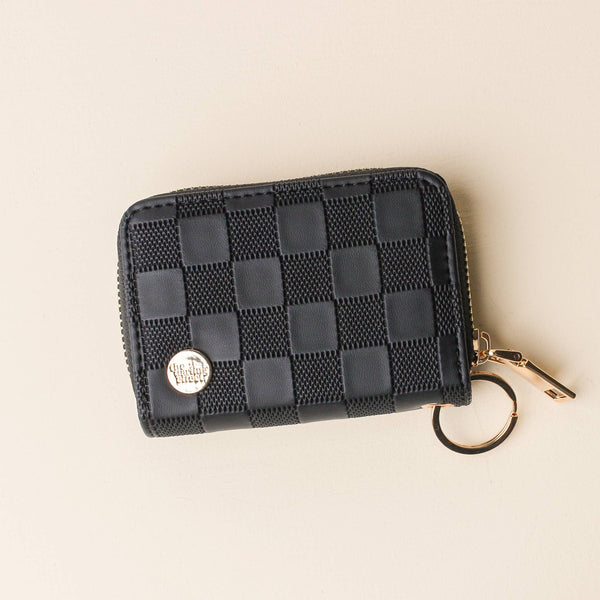 Zip Around Wallet-Black Check