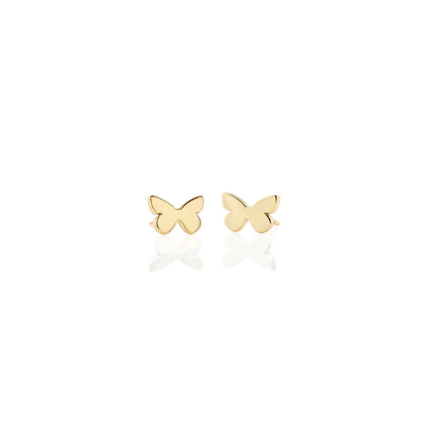 Butterfly Stud Earrings: 18K Gold Vermeil