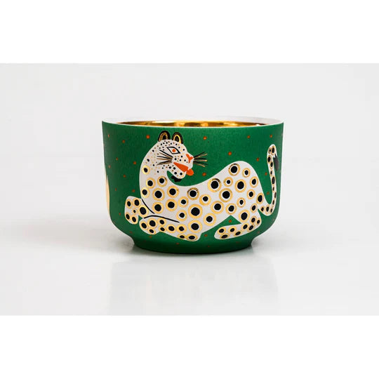 Small Chubby Bowl Leopard - Green