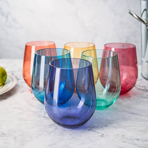 Acrylic Colored Stemless Glasses