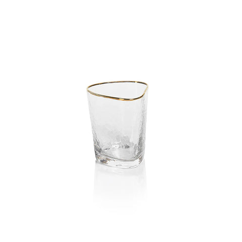 Apertivo Triangular DOF Glass - Clear w/Gold Rim