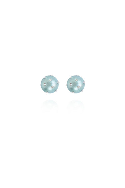 Gaia Jet Petite Earrings - Aqua Blue