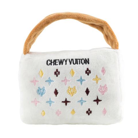 White Chewy Vuiton Handbag Dog Toy - Large