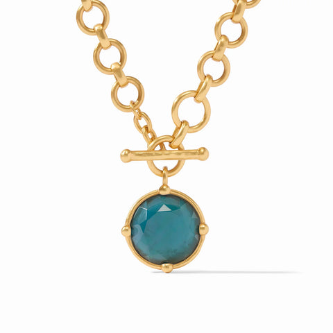 Honeybee Demi Necklace - Iridescent Peacock Blue - OS