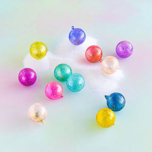 Rainbow Sparkle Ball Glass Ornament
