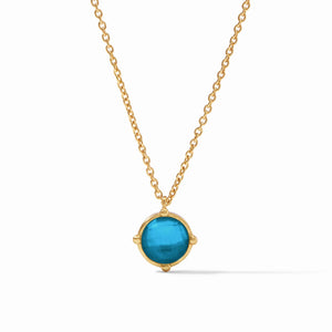 Honeybee Solitaire Necklace - Iridescent London Blue - OS