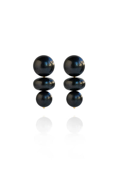 Nola Earrings - Black Coral