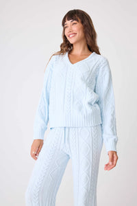 Cable Crew Lounge Set L/S - Blue