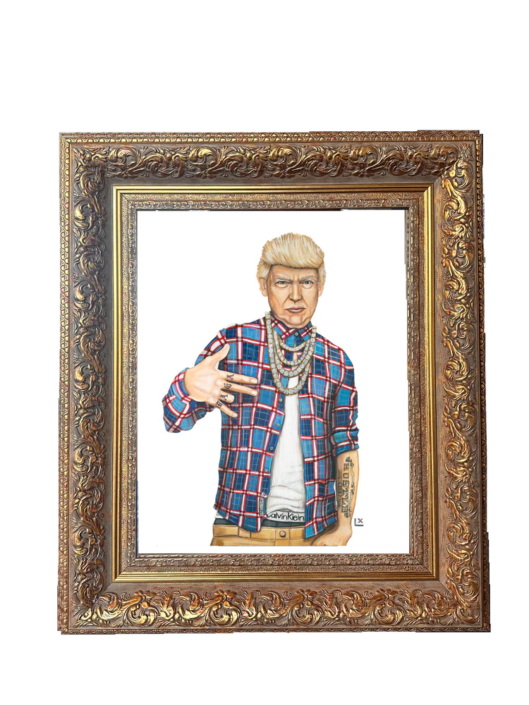 Trump Paper Print in Baroque Frame - 8 x 10