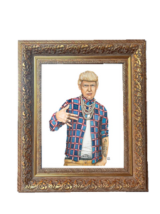 Trump Paper Print in Baroque Frame - 8 x 10