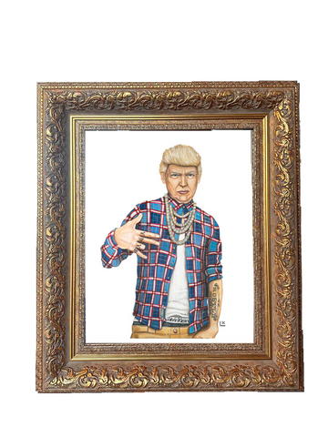 Trump Paper Print in Baroque Frame - 8 x 10