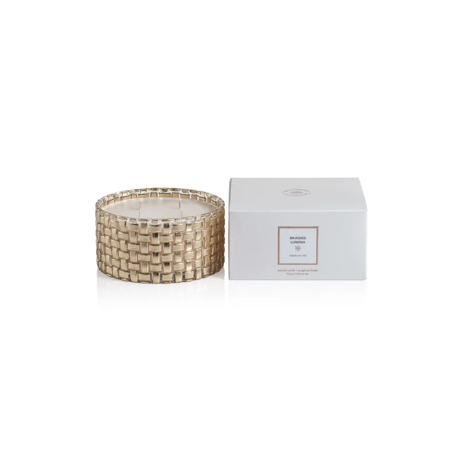 Braided Lumina Scented Candle - 4-Wick 26.5 oz. -Siberian Fir