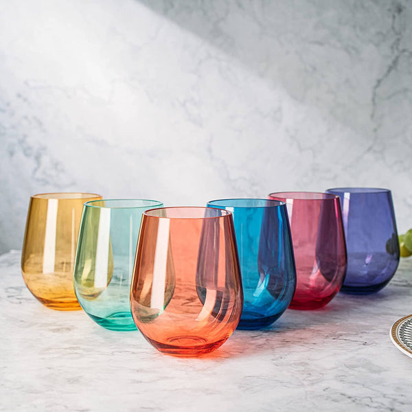 Acrylic Colored Stemless Glasses