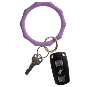 Bracelet Keychains - Silicone Material, Bamboo Shaped Design: Purple