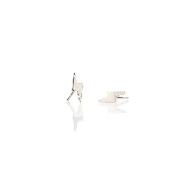 Lightning Bolt Stud Earrings: 18K Gold Vermeil