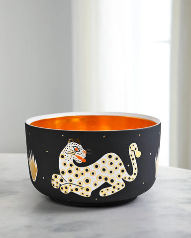 Small Chubby Bowl Leopard - Black