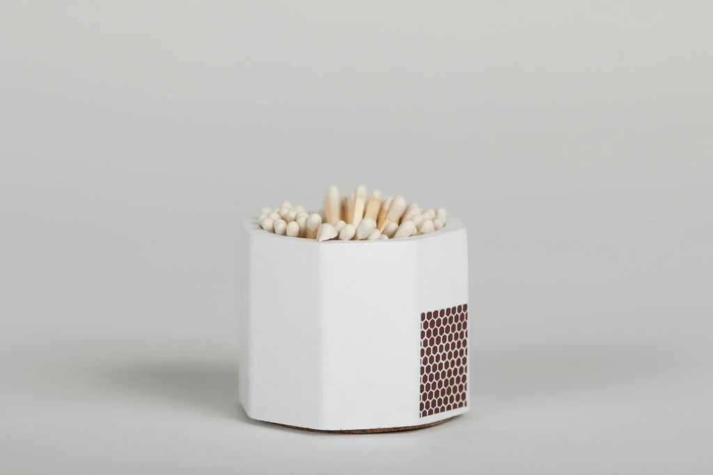 White Match Holder w/Striker & White Matches